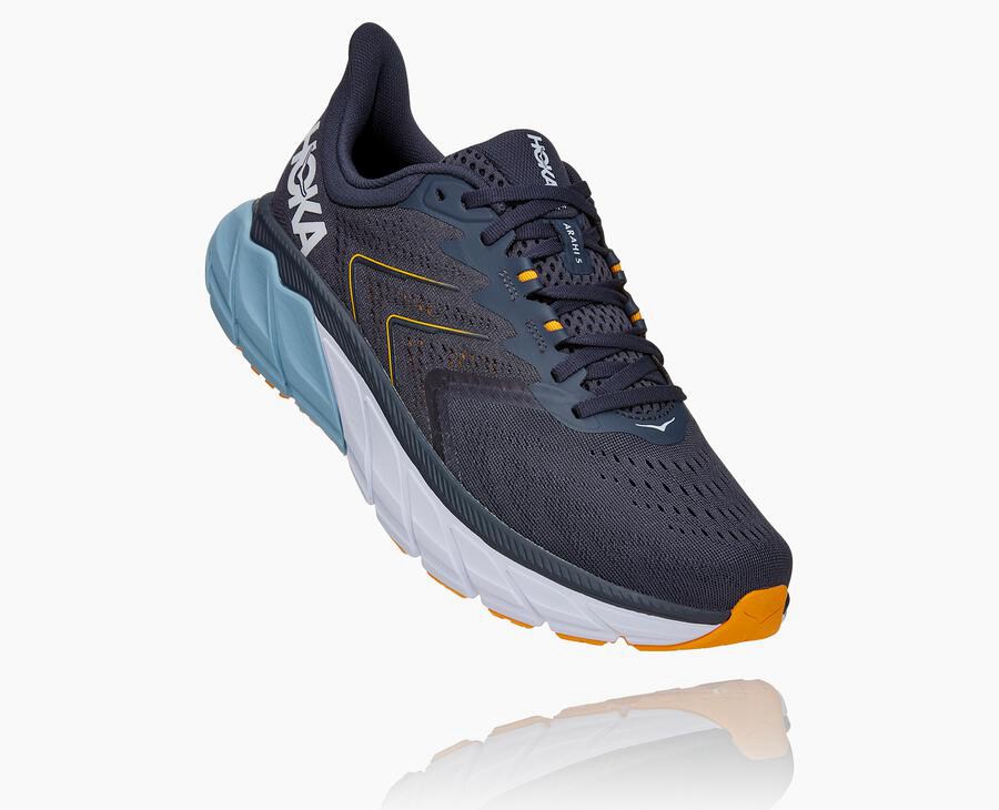 Running Shoes Mens - Hoka One One Arahi 5 - Navy - ULKPXEC-30